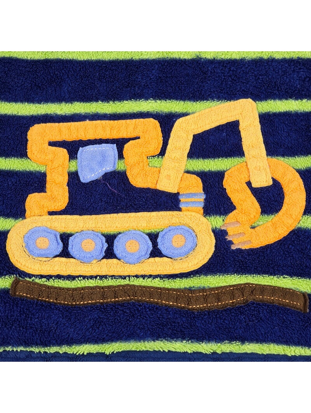 Koala Baby Navy Blue Green Striped Digger Truck Construction Baby Blanket